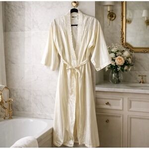 VINTAGE MISS DIOR Ivory Cream Lace Cover-Up Robe Romantic French Girl Small